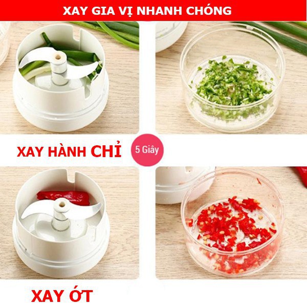 Máy Xay Tỏi Mini Bằng Dây Kéo, Sử Dụng Tiện Lợi Nhanh Chóng, Cắt Nhỏ Tỏi Ớt, Bảo Hành 1 Đổi 1