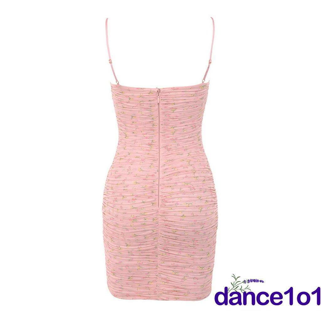 Đầm ôm không tay họa tiết in hoa phong cách quyến rũ cho nữ