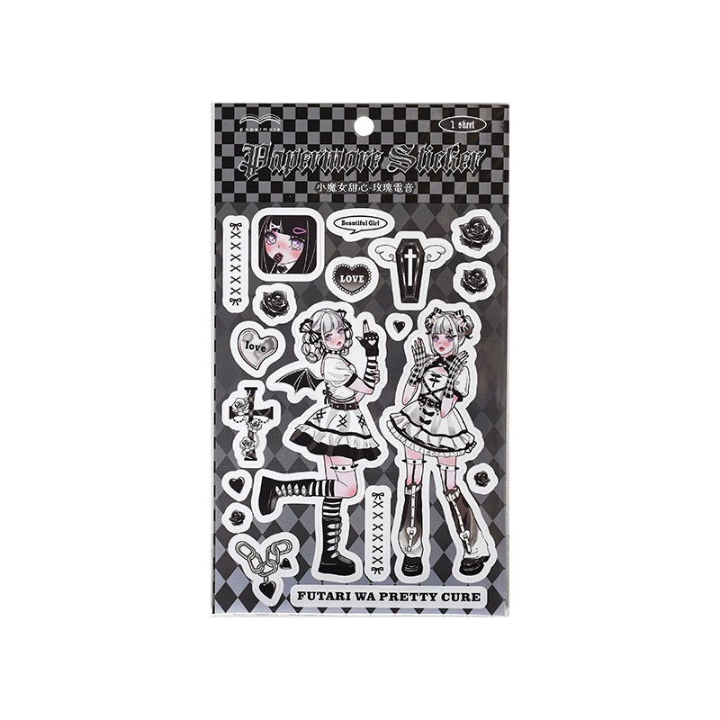 1 Tờ Sticker Dán Trang Trí Hình Cô Gái Dễ Thương