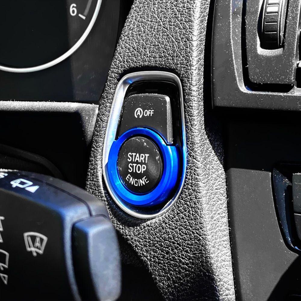 MAG Set 2 Ốp Công Tắc Đánh Lửa Bằng Hợp Kim Hình Tròn Cho BMW 1 / 2 / 3 series F20 F21 F30 X1 F48