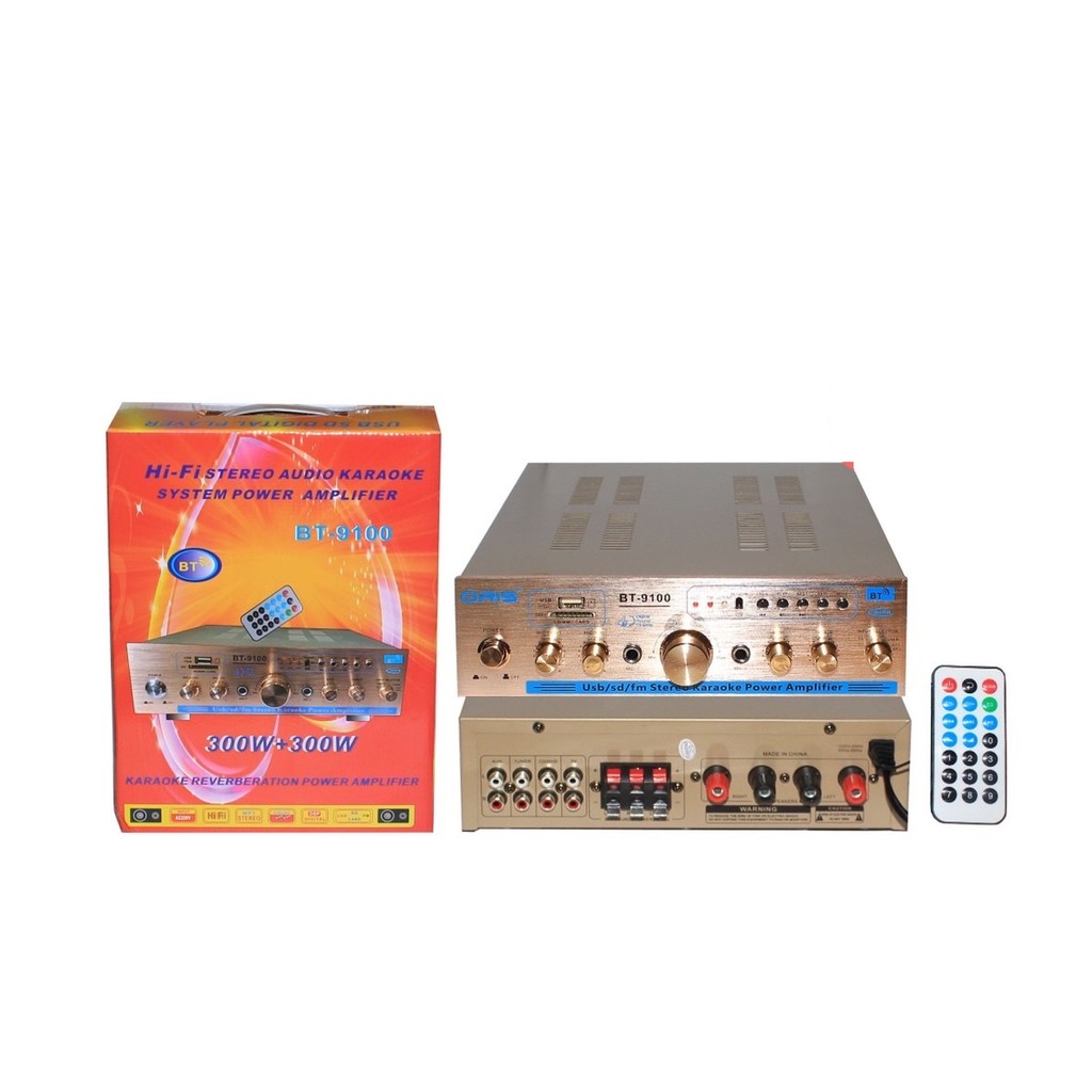 [Mã 1511ELSALE hoàn 7% đơn 300K] AMPLY MINI 300W ORIS BT-9100 CÓ BLUETOOTH