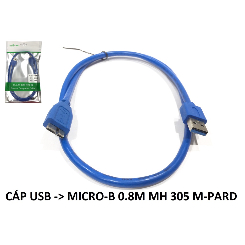 Cáp Usb 3.0 Micro-B 0.8M MH 305 M-PARD, Cáp dữ liệu ổ cứng di động 3.0