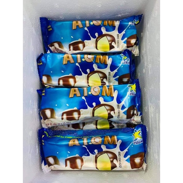THÙNG 30 CÂY KEM ATOM Vani Bọc Socola Thái Lan 60g