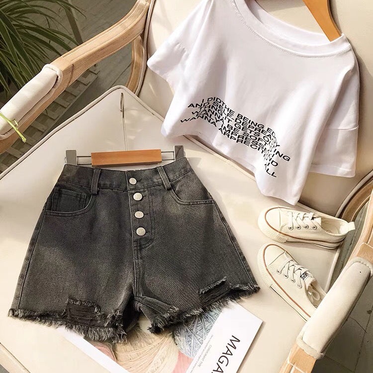 Quần Short Denim Giả Váy Dáng Rộng Thoải Mái Thời Trang Mùa Hè Cho Bé Gái