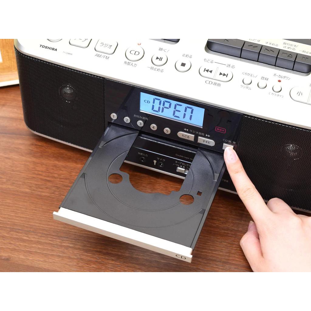 Đài Radio, CD, Cassette 2 cửa băng Toshiba TY-CDW99 - Hàng SX cho thị trường nội địa Nhật chạy điện 100V (Kèm đổi nguồn)
