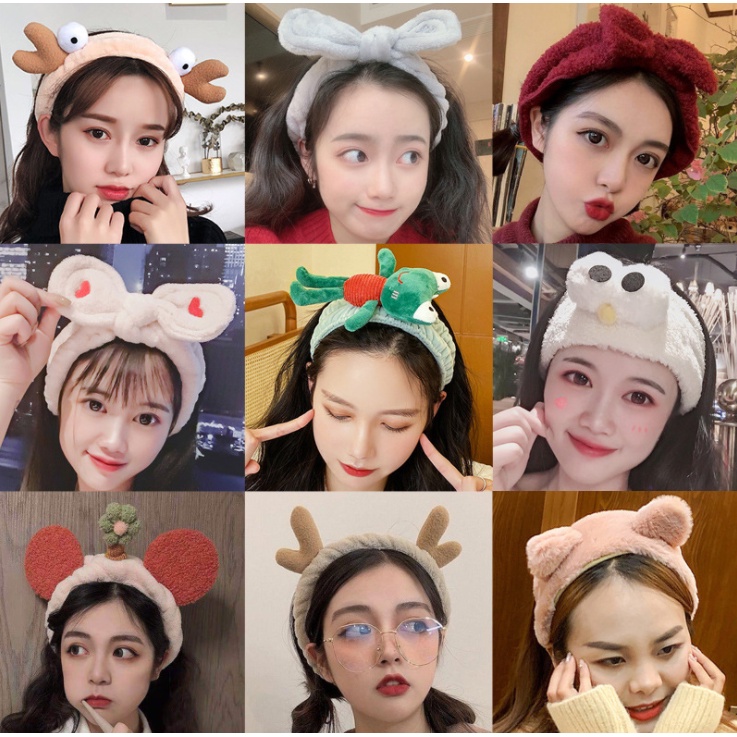 Băng đô cài tóc rửa mặt dạng ấn hình tai mèo dễ thương phong cách Hàn Quốc