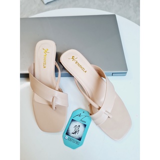 sandal lê 2cm quai da mềm xỏ ngón