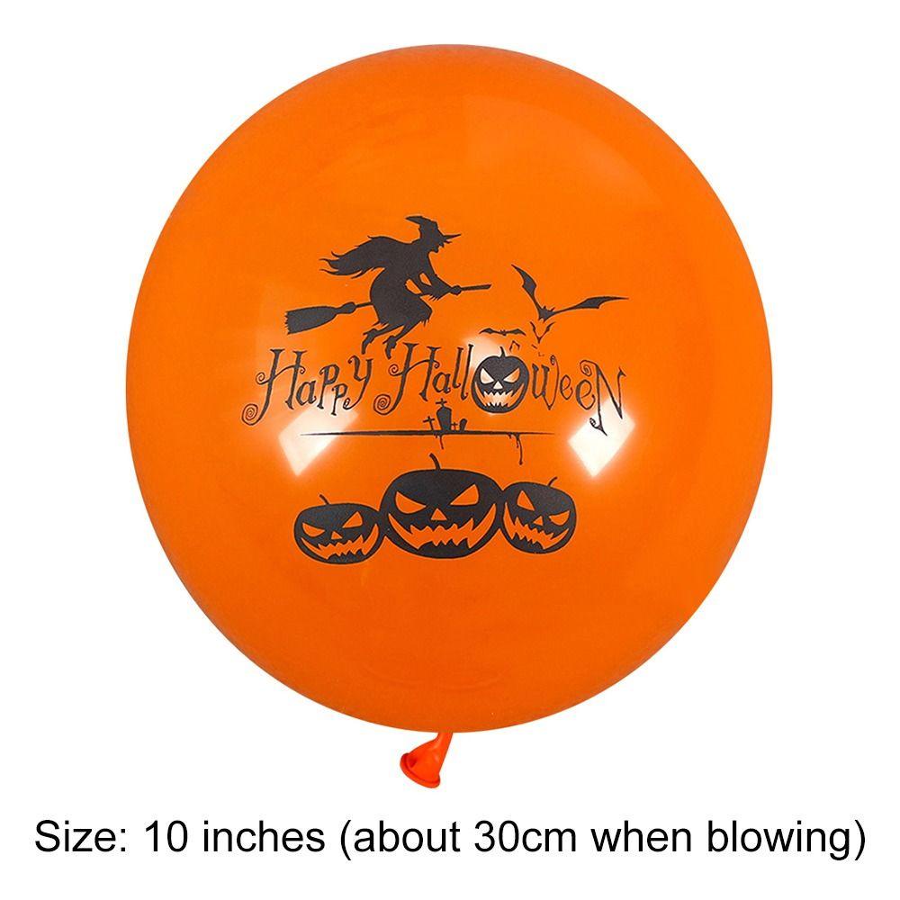 Set 100 Bong Bóng Cao Su Màu Đen Cam Trang Trí Tiệc Halloween