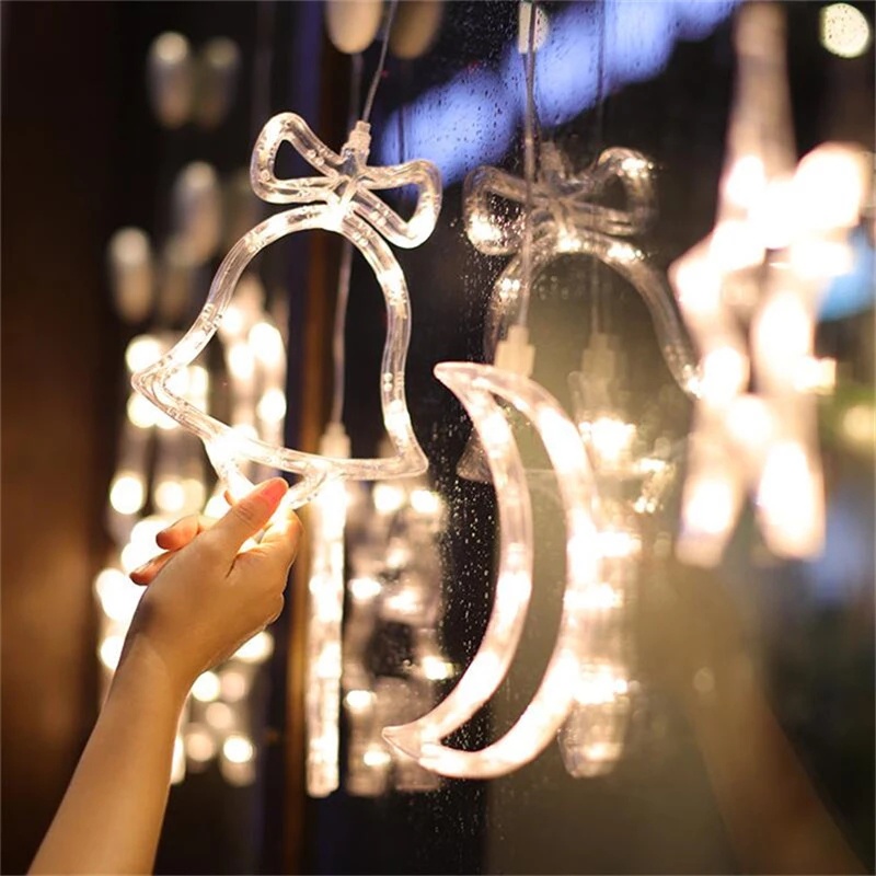 Dây Đèn LED 3D Hình Ông Già Noel / Bông Tuyết Trang Trí Giáng Sinh