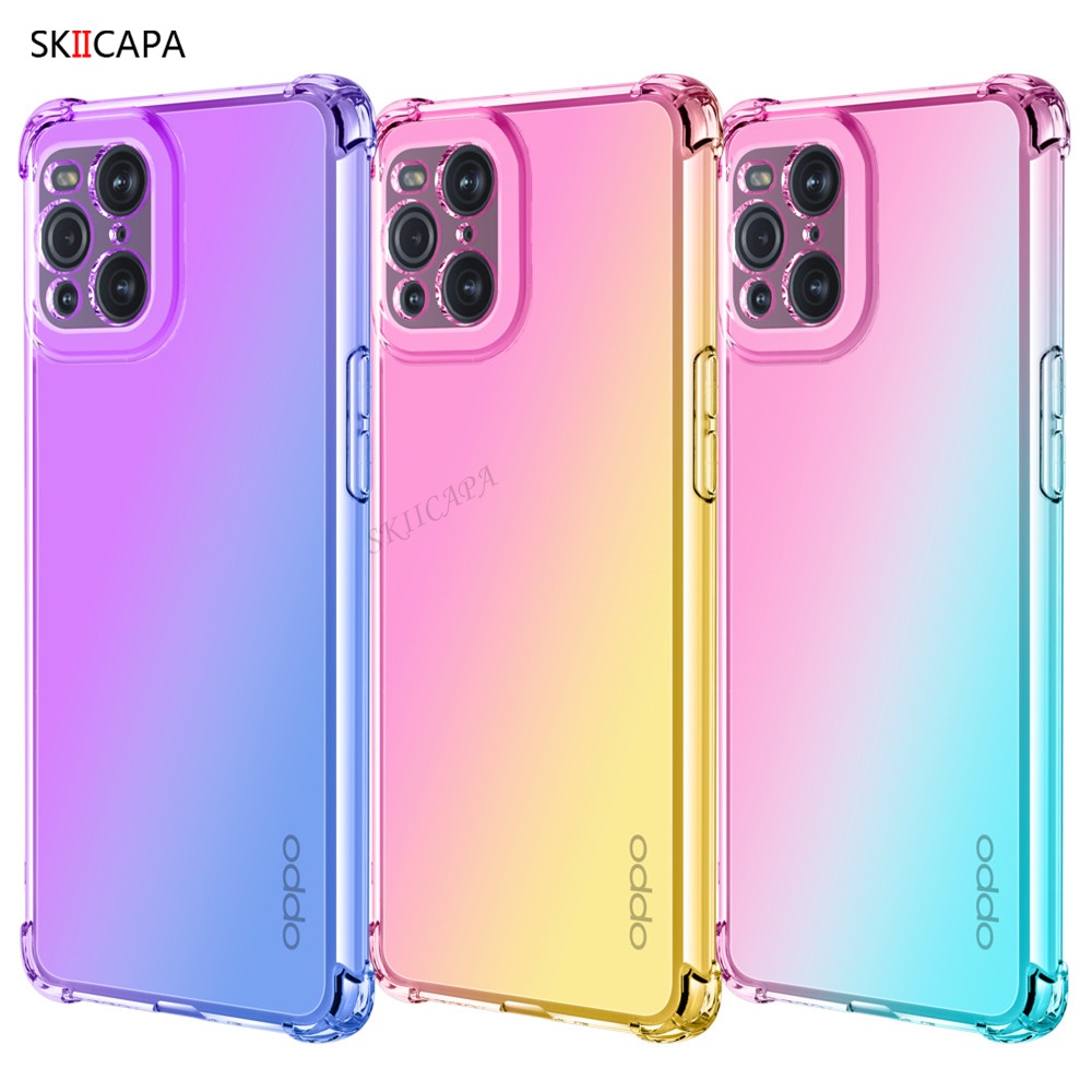 Ốp Điện Thoại Silicon Mềm Trong Suốt Chống Sốc Màu Sắc Cầu Vồng Cho OPPO Find X5 Pro Lite Find X3 Pro X2 Neo Lite