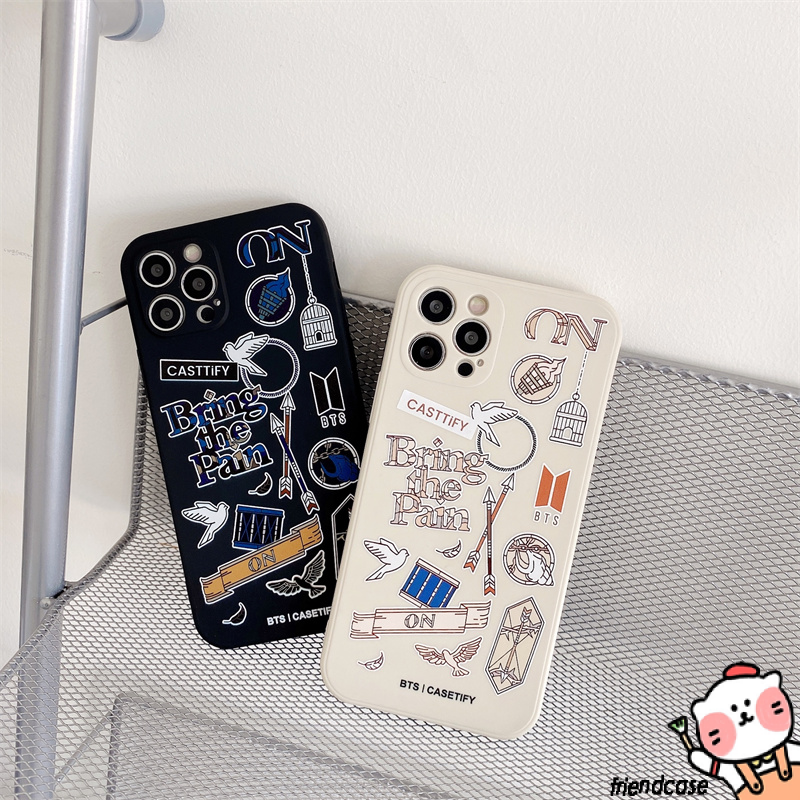 iPhone 7Plus 11 8Plus 6 6s  Plus Case BTS BT21 CASETIFY Label Case iPhone 7 8 11 12 Pro Max XR X XS MAX SE 2020 Straight Edge Soft TPU Cover