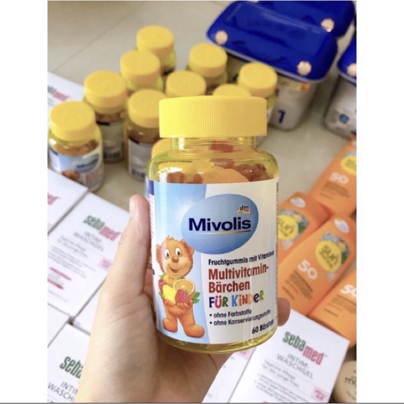 Kẹo Gấu Bổ Sung Vitamin Tổng Hợp Cho Trẻ Mivolis, Vị Trái Cây - Lọ 60 Viên - Hàng nội địa Đức