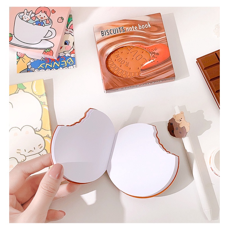 Set 80 Giấy Ghi Chú Hình Sô Cô La/Bánh Quy Hoạt Hình Sáng Tạo Cho Học Sinh