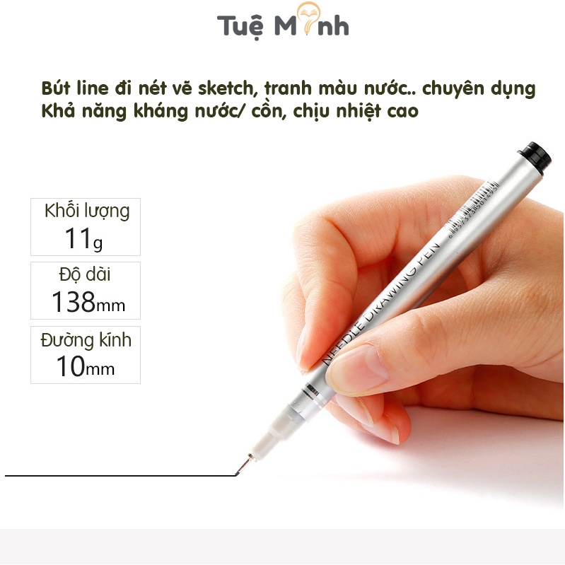 Bút line đi nét Superior kháng nước vẽ màu nước, vẽ sketch chuyên dụng B42 mực đen