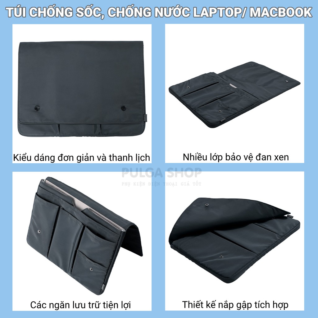 Túi Chống Sốc Laptop Macbook 13inch 16inch Baseus Chất Liệu Cao Cấp Chống Nước Thiết Kế Nhiều Ngăn Đựng Tiện Lợi