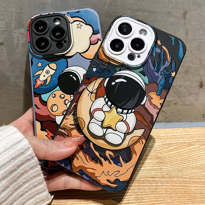 Ốp điện thoại mềm in phi hành gia thích hợp cho iPhone 14plus 13 Iphone11/12 Xs 7/8P