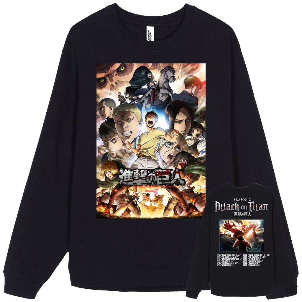 Áo Sweater In Hình Attack On Titan Shingeki No Kyojin Season 2