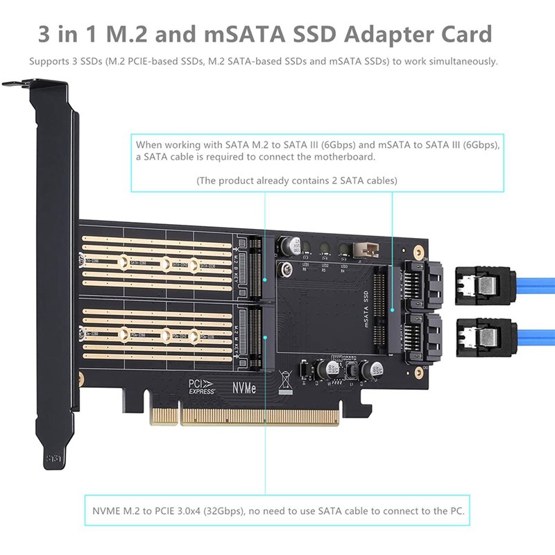 Bộ Chuyển Đổi Jeyi Sk16-Pro Nvme Ngff Adapter X16 Pci-E3 Wafer | BigBuy360 - bigbuy360.vn