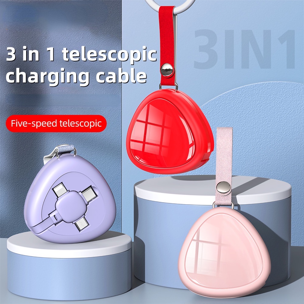 Dây Cáp Sạc Nhanh 3 Trong 1 Đa Chức Năng Có Thể Thu Gọn Cổng Micro Usb Cho Điện Thoại / Máy Tính Bảng / Máy Tính Bảng