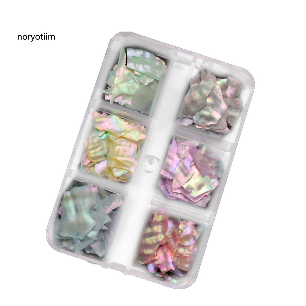 NOR| 1Box Nail Ornament High-bright Fine Shells Manicure Ornament Exquisite