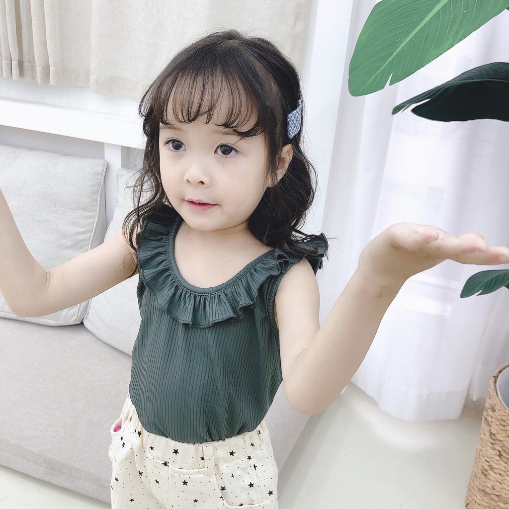 Áo ba lỗ trẻ em - Áo thun co dãn cho bé gái Từ 7kg đến 28kg THAOBE KIDS
