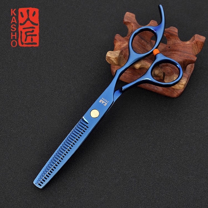 Bộ Kéo cắt tóc và tỉa tóc Thép không gỉ KAI - 0.6 ink có 3 màu mua 1 bộ được tặng ví da và phụ kiện