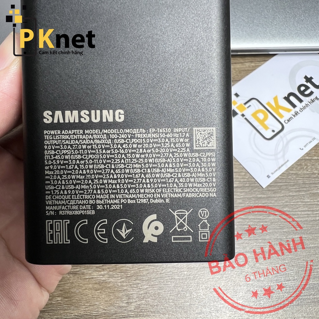 Củ sạc siêu nhanh 3 cổng 65W Samsung EP-TA6530N