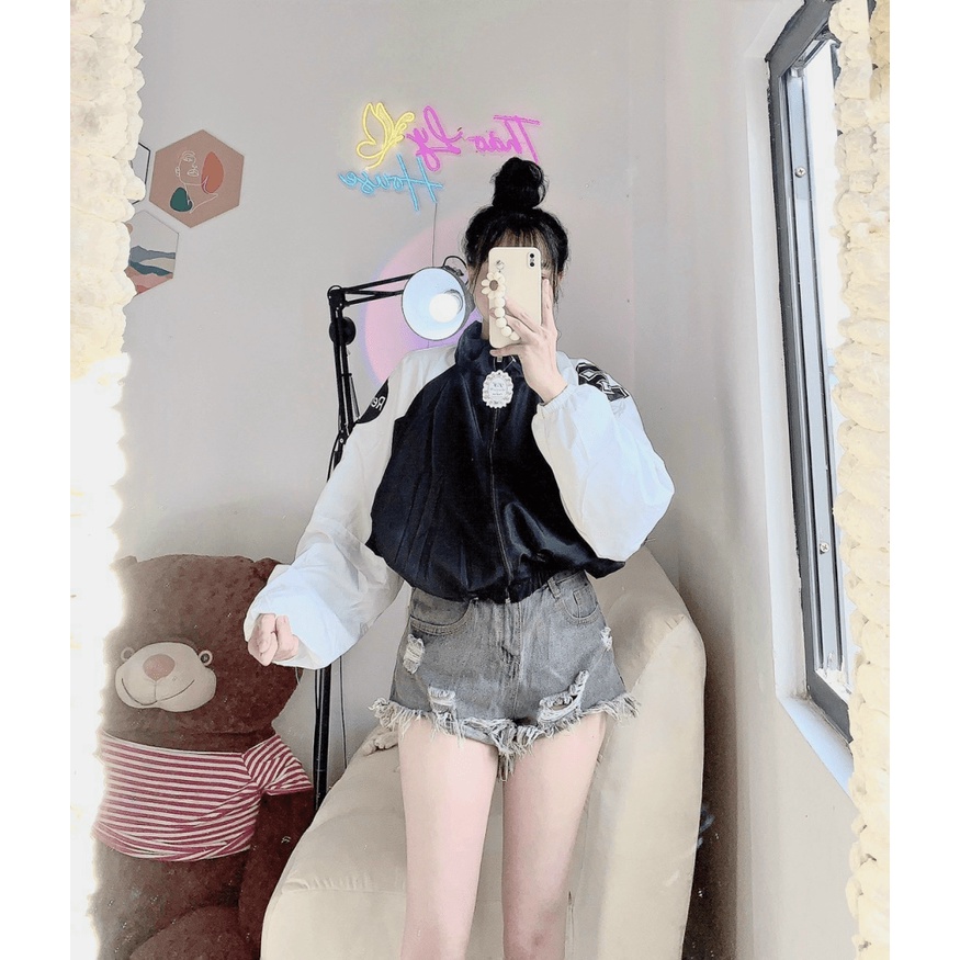 Áo Khoác Bomber Nữ Form Lửng Phối Màu In Chữ G Cực Xinh Mẫu Mới Cực HOT -  CLITUS FASHION