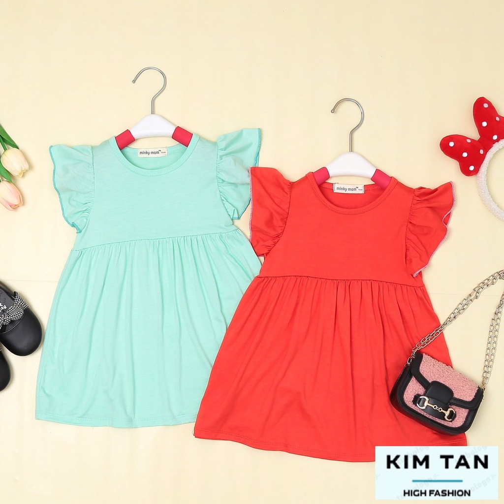 Váy MINKY MOM Cánh Tiên  ⚡FREESHIP⚡ Chất Thun Lạnh Cho Bé Gái Thoải Mái Thoáng Mát Ngày Hè
