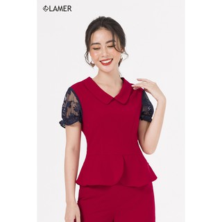 Áo Kiểu Nữ Peplum Cổ Sen Lamer L61B20Q020