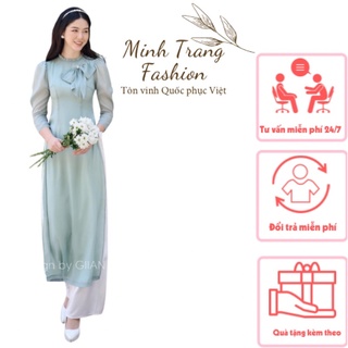 Áo dài lụa tơ óng cao cấp 4 tà-nguyên liệu nhập khẩu