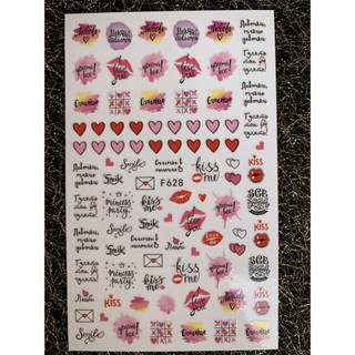 sticker miếng dán móng nail logo thương hiệu 3d, lụa 5d