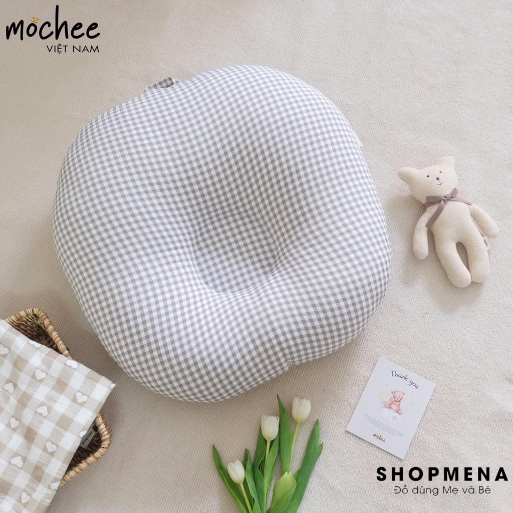 Gối Chống Trào Ngược MOCHEE Chất Vải 100% Cotton Và Bông Microfiber Mềm Mại Giúp Con Không Dặc, Trớ