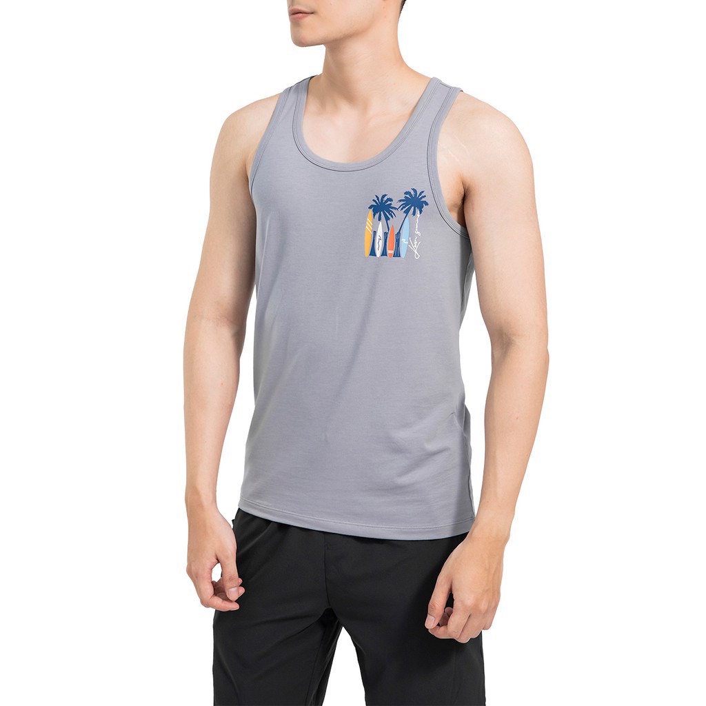 Áo ba lỗ nam,tanktop  Kwin 4 màu phối họa tiết biển trẻ trung, thấm hút KTT007S1