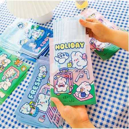Túi đựng khẩu trang họa tiết thỏ hoạt hình dễ thương xinh xắn | BigBuy360 - bigbuy360.vn