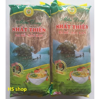 01kg(02 Túi 500g) Miến dong Nhất Thiện đặc sản Ba Bể -Bắc Kạn ,100% từ tinh bột dong riềng -NPP HS shop