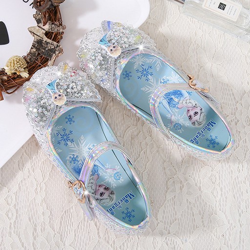 Giày búp bê công chúa elsa cao cấp cho bé gái 2-6 tuổi có kim tuyến lấp lánh