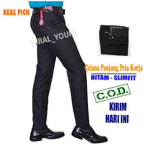 Quần tây nam công sở SLIMFIT dài màu đen 27-38 XG22