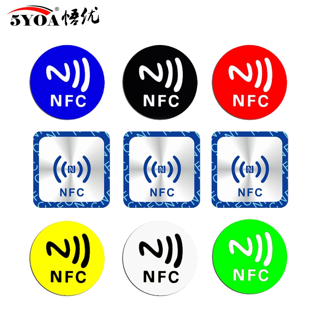 Bộ 6 Nhãn Dán NFC Ntag213 Ntag215 Ntag216 Ntag 213 13.56MHz RFID Token Patrol Siêu Nhẹ Chuyên Dụng