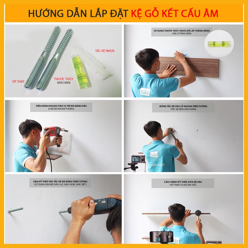 Kệ Gỗ Treo Tường Thanh Ngang Giá Rẻ - Gỗ Cao Cấp Lõi Xanh Chống Ẩm, Có Nhiều Kích Thước - Tặng Kèm Phụ Kiện