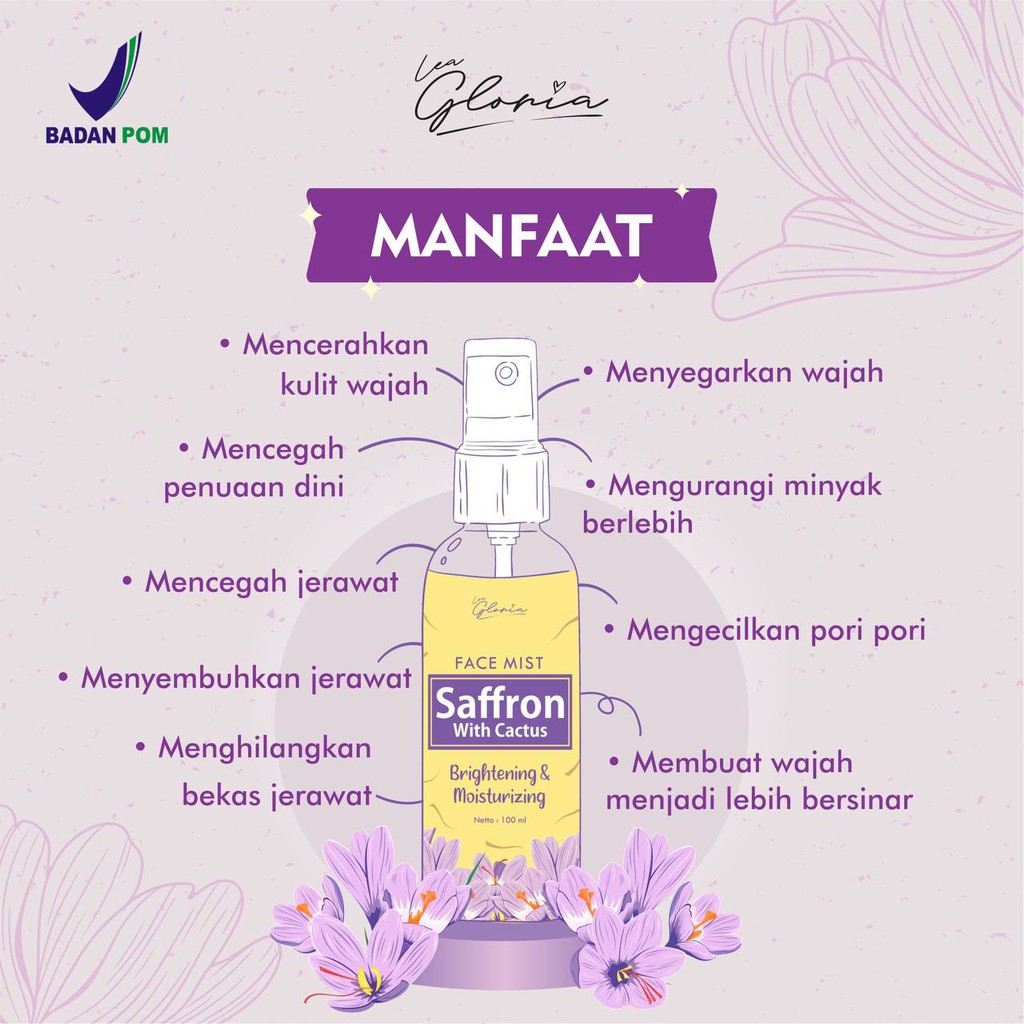 Mặt nạ MIST GLOWING SAFRON BY LEA GLORIA - FACEMIST SAFRON LEA GLORIA đóng gói hàng mới | BigBuy360 - bigbuy360.vn