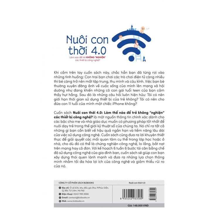 BIZBOOKS - Sách Nuôi Con 4.0 – Làm Thế Nào Để Trẻ Không Bị Nghiện Thiết Bị Công Nghệ?