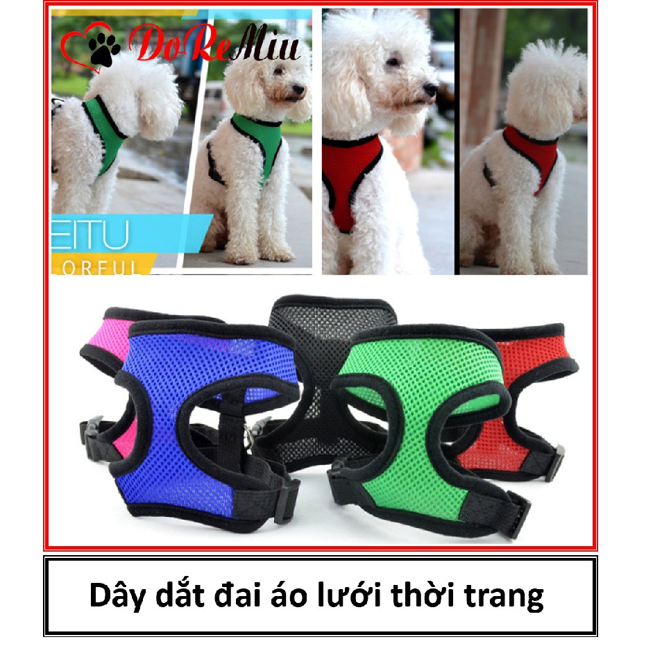 Doremiu - Bộ Dây dắt chó mèo kèm áo lưới thời trang giá rẻ
