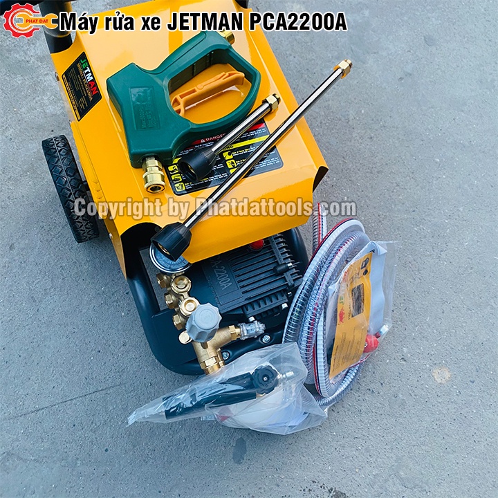 Máy xịt rửa công nghiệp JETMAN PCA2200A - Bảo hành 12 tháng - Máy rửa xe công nghiệp - Công suất 2200W - Đầy đủ phụ kiện