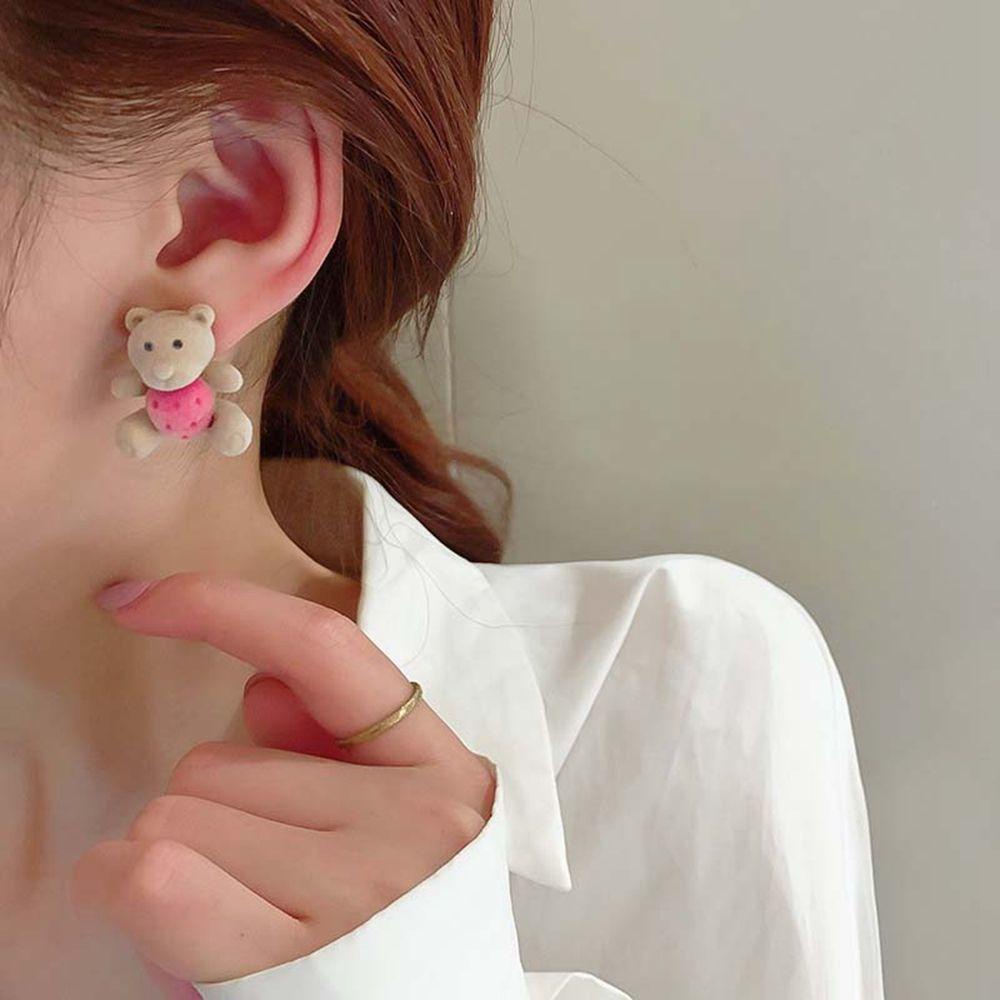 MOCHO Bông Tai Hình Mặt Cười / Chữ Hoạt Hình Phong Cách Hàn Quốc Thời Trang Cho Nữ