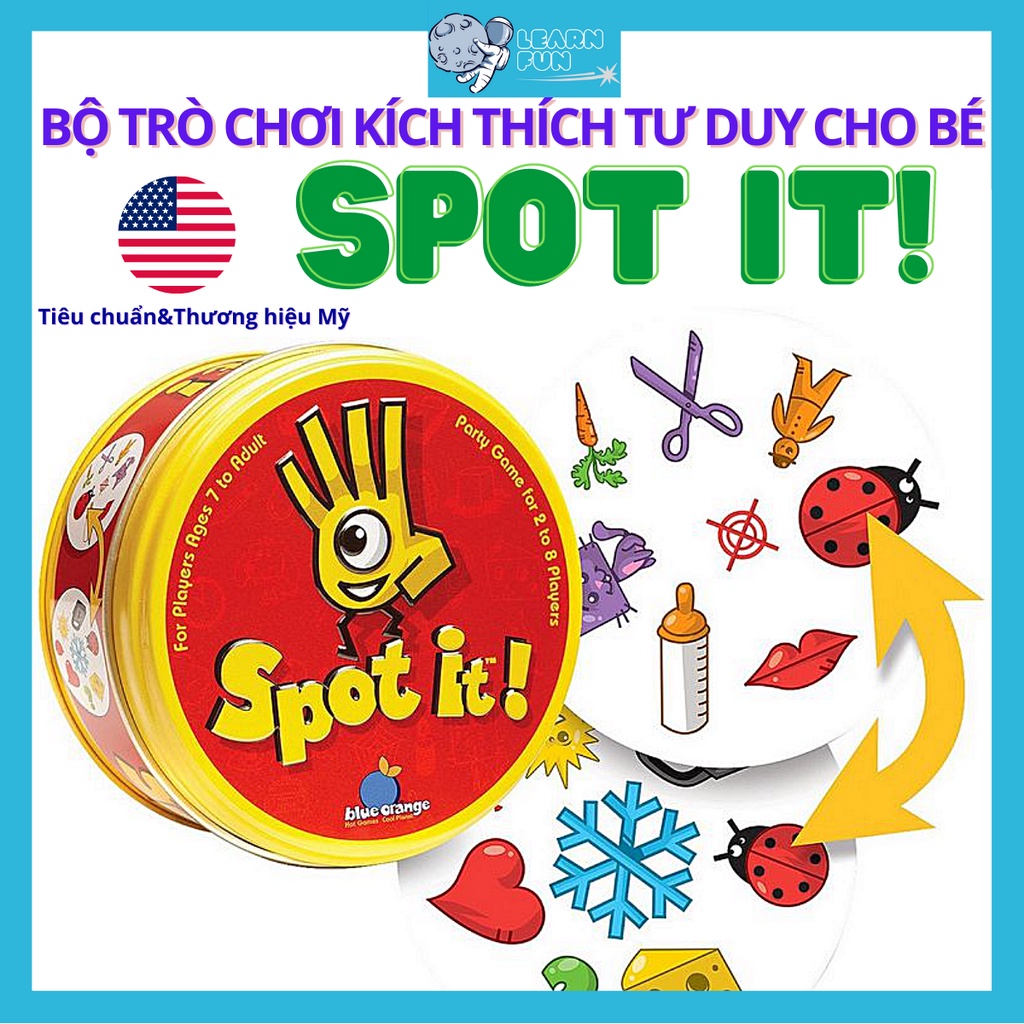 Đồ chơi kích thích tư duy Spot It trò chơi Board Game hấp dẫn cho bé Basic English Alphabet HALLI GALLI