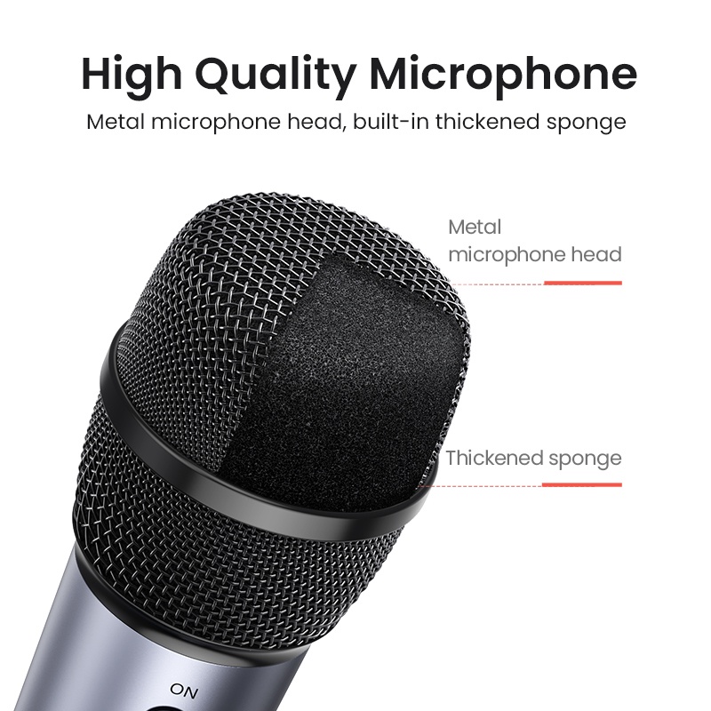 Micro UGREEN Dây Cáp Âm Thanh 3.5mm Cho PC / Điện Thoại Karaoke