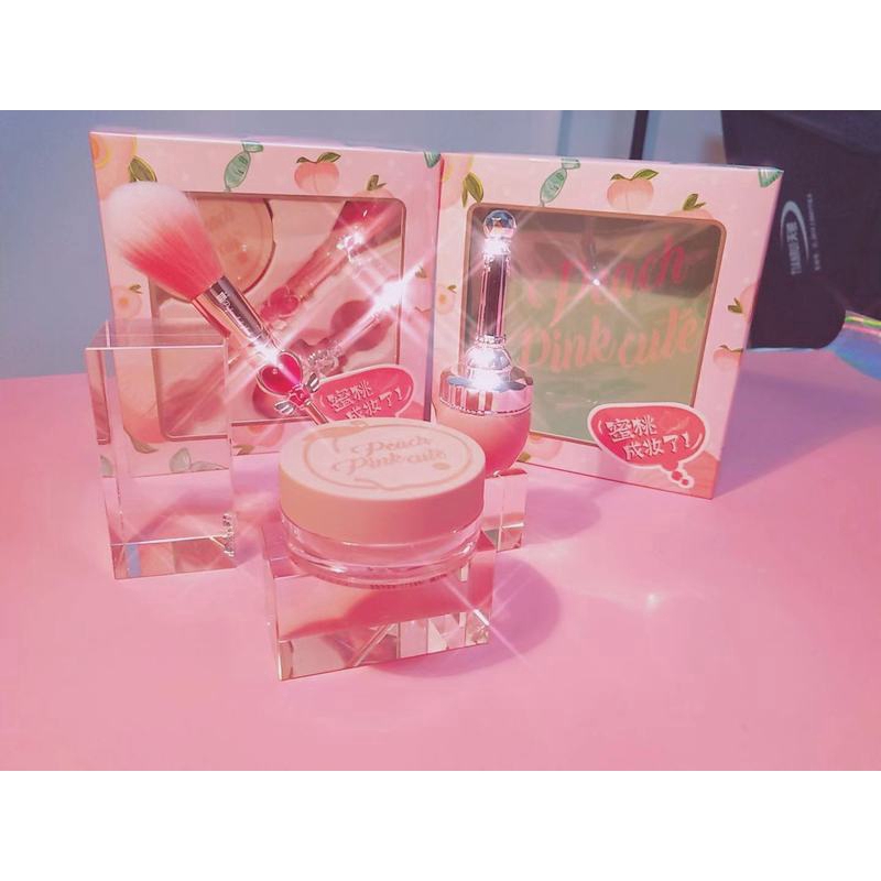 XIXI® Bộ Make Up Peach Heart 3IN1 Girls` Pink Loose Powder Mới Về [Linh Vỹ Authentic]