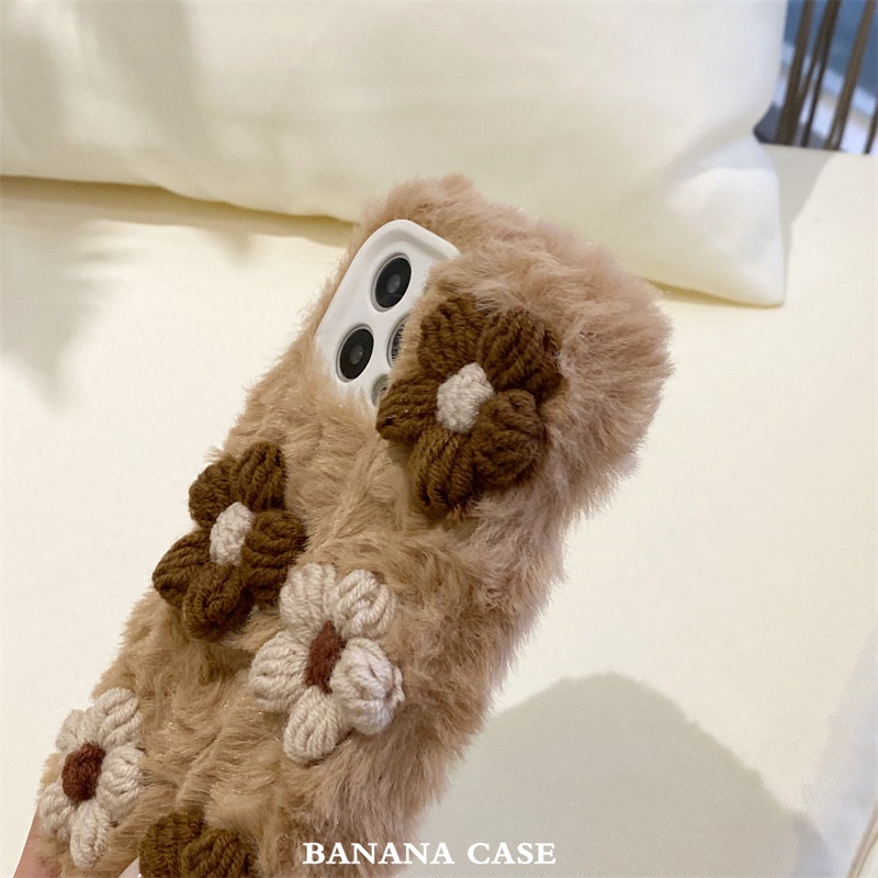 Ốp Điện Thoại Lông Thỏ Mềm Họa Tiết Bông Hoa Nhỏ Xinh Cho Iphone 13 12promax 7plusX / XR