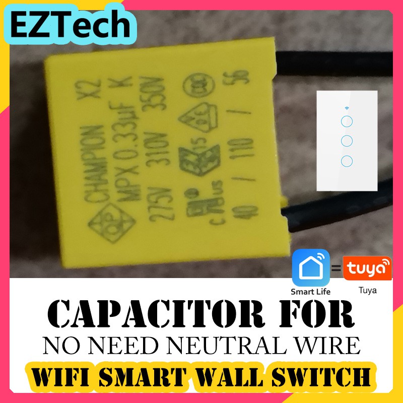 Tụ điện công tắc tường thông minh EZTECH US WiFi (KHÔNG CẦN DÂY TRUNG QUỐC)